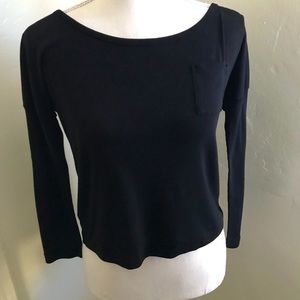 Black Long Sleeve Sweater Tee